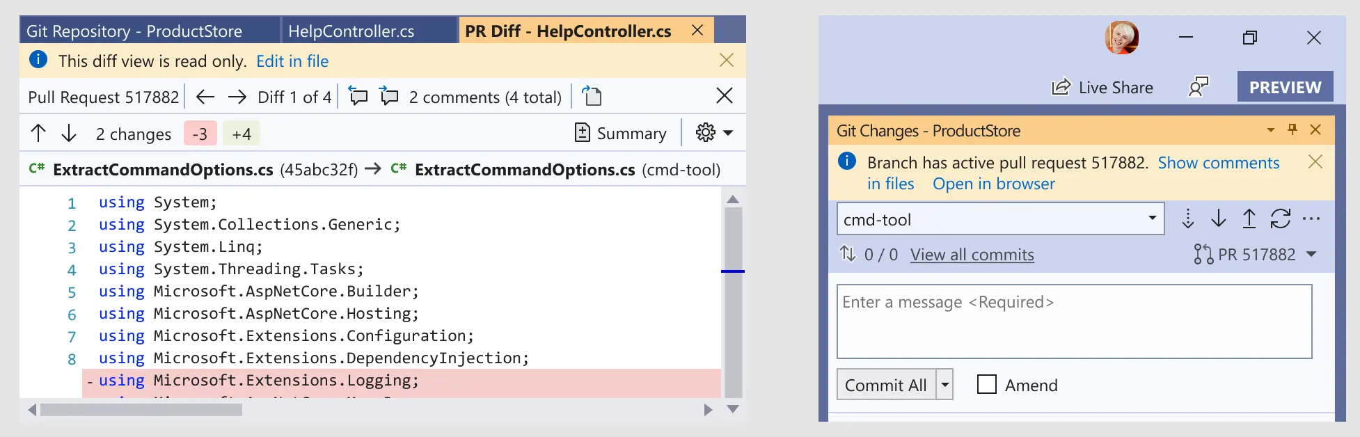Infobar notifications providing non-intrusive information and quick actions.